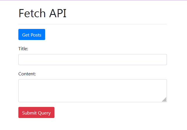 Interface of API web app